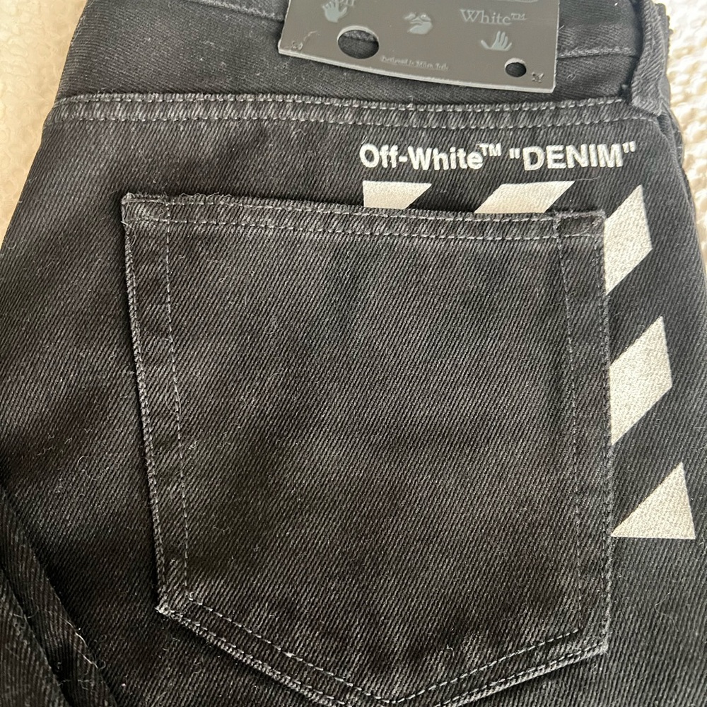 Off-White Black Denim Jeans for Men